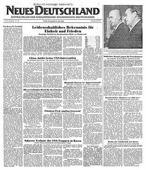 Neues Deutschland Online-Archiv vom 08.07.1950