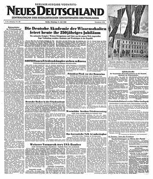 Neues Deutschland Online-Archiv vom 11.07.1950