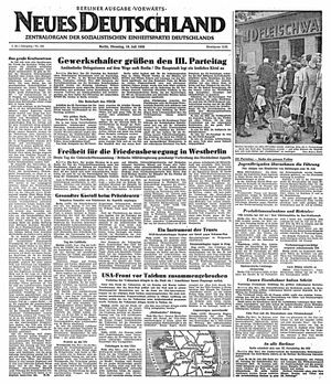 Neues Deutschland Online-Archiv vom 18.07.1950