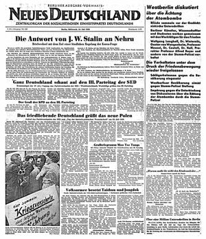 Neues Deutschland Online-Archiv vom 19.07.1950