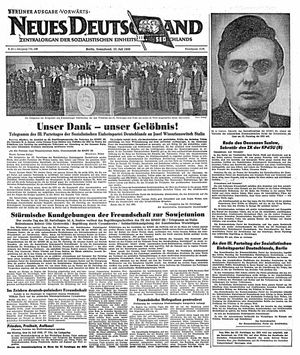 Neues Deutschland Online-Archiv vom 22.07.1950