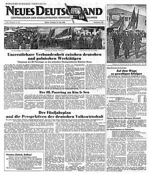 Neues Deutschland Online-Archiv vom 23.07.1950