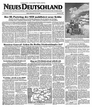 Neues Deutschland Online-Archiv vom 27.07.1950