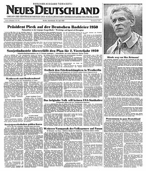 Neues Deutschland Online-Archiv vom 29.07.1950
