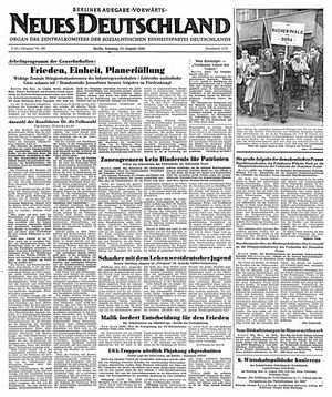 Neues Deutschland Online-Archiv vom 13.08.1950