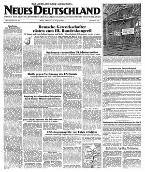Neues Deutschland Online-Archiv vom 16.08.1950