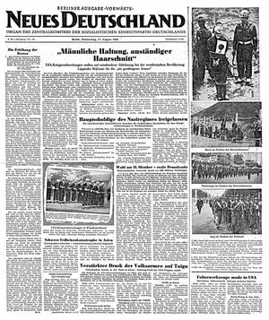 Neues Deutschland Online-Archiv vom 17.08.1950