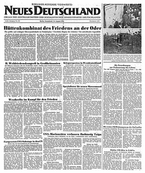 Neues Deutschland Online-Archiv vom 19.08.1950