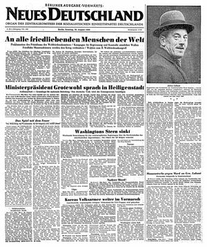 Neues Deutschland Online-Archiv vom 20.08.1950