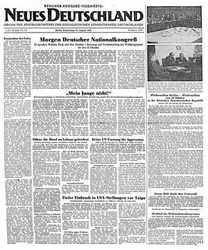 Neues Deutschland Online-Archiv on Aug 24, 1950