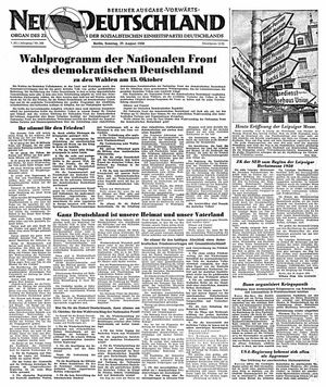 Neues Deutschland Online-Archiv vom 27.08.1950