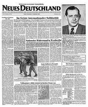 Neues Deutschland Online-Archiv vom 02.09.1950