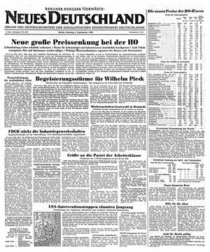 Neues Deutschland Online-Archiv vom 03.09.1950