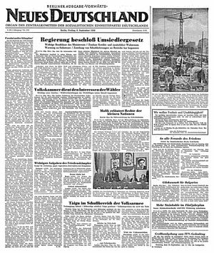Neues Deutschland Online-Archiv on Sep 8, 1950