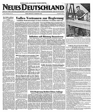 Neues Deutschland Online-Archiv vom 13.09.1950