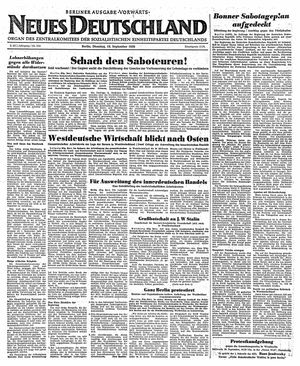 Neues Deutschland Online-Archiv vom 19.09.1950