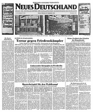 Neues Deutschland Online-Archiv vom 20.09.1950
