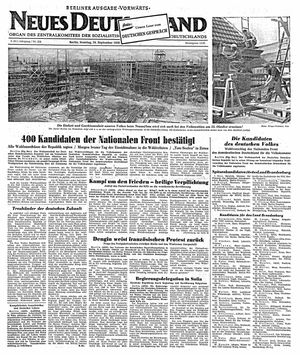 Neues Deutschland Online-Archiv vom 24.09.1950