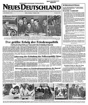 Neues Deutschland Online-Archiv vom 01.10.1950