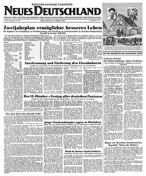 Neues Deutschland Online-Archiv vom 10.10.1950
