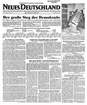 Neues Deutschland Online-Archiv vom 17.10.1950