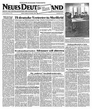Neues Deutschland Online-Archiv vom 20.10.1950