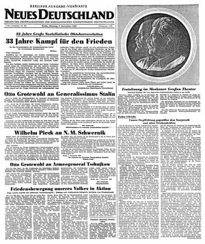 Neues Deutschland Online-Archiv vom 07.11.1950