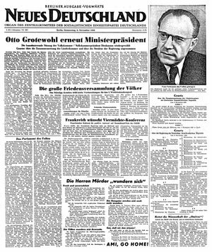 Neues Deutschland Online-Archiv vom 09.11.1950