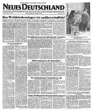 Neues Deutschland Online-Archiv vom 10.11.1950