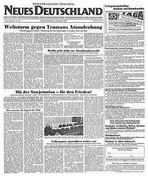 Neues Deutschland Online-Archiv on Dec 2, 1950