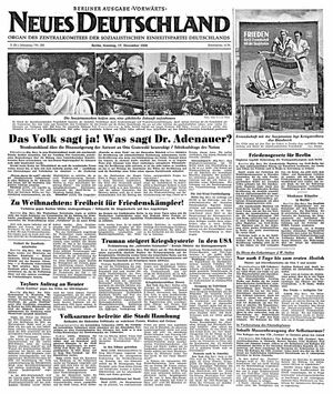 Neues Deutschland Online-Archiv vom 17.12.1950