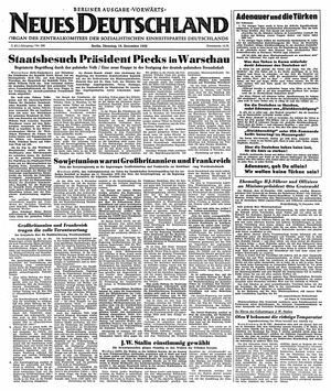 Neues Deutschland Online-Archiv vom 18.12.1950