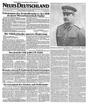 Neues Deutschland Online-Archiv vom 21.12.1950