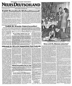 Neues Deutschland Online-Archiv vom 24.12.1950