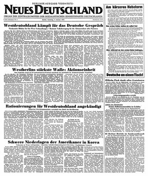 Neues Deutschland Online-Archiv vom 07.01.1951
