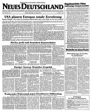 Neues Deutschland Online-Archiv vom 11.01.1951