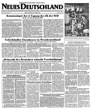 Neues Deutschland Online-Archiv vom 20.01.1951