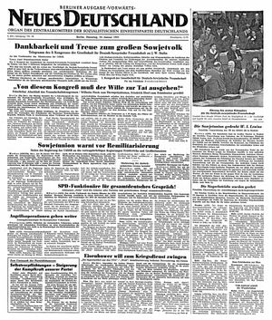 Neues Deutschland Online-Archiv vom 23.01.1951