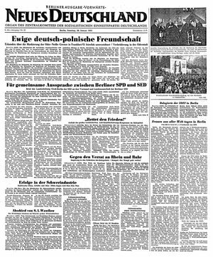 Neues Deutschland Online-Archiv vom 28.01.1951