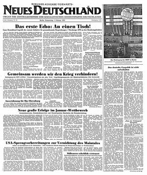 Neues Deutschland Online-Archiv vom 01.02.1951
