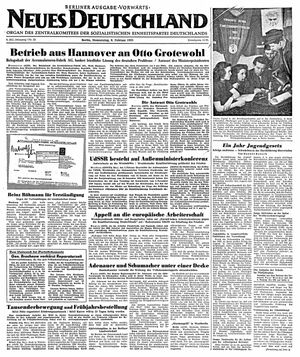 Neues Deutschland Online-Archiv vom 08.02.1951