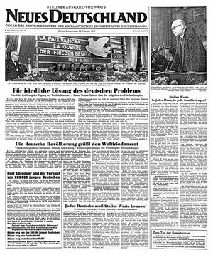 Neues Deutschland Online-Archiv vom 22.02.1951
