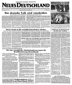 Neues Deutschland Online-Archiv vom 24.02.1951