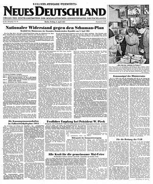 Neues Deutschland Online-Archiv vom 06.04.1951