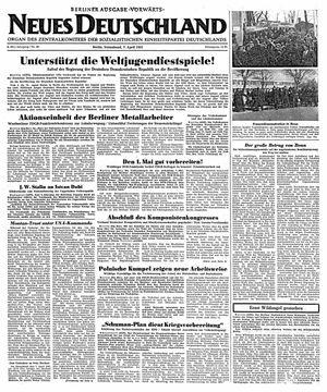 Neues Deutschland Online-Archiv vom 07.04.1951