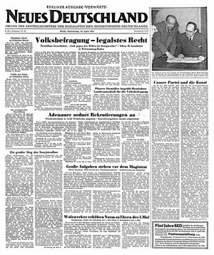Neues Deutschland Online-Archiv vom 19.04.1951