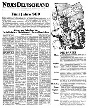 Neues Deutschland Online-Archiv vom 21.04.1951