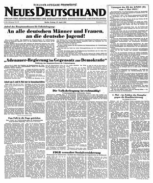Neues Deutschland Online-Archiv vom 27.04.1951
