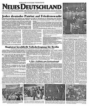 Neues Deutschland Online-Archiv vom 10.05.1951