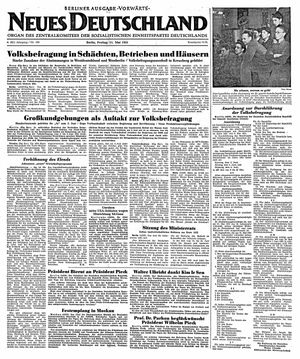 Neues Deutschland Online-Archiv vom 11.05.1951